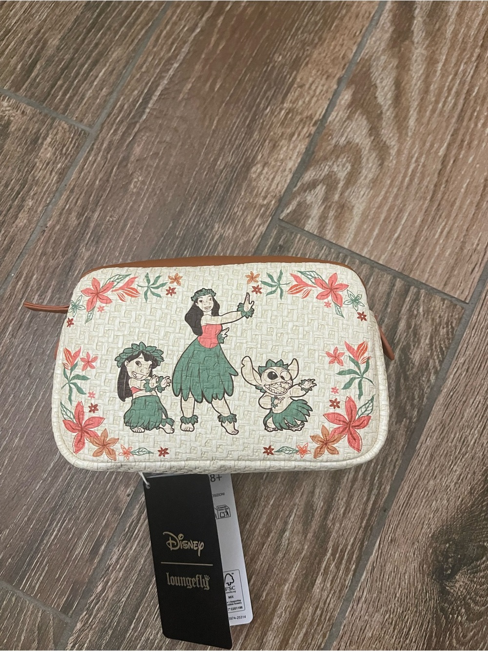 Disney Loungefly Lilo & Stitch Hula Cosmetic Pouch - Cream & Green